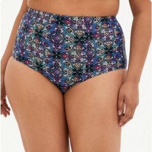 New! Torrid sz 2 Medallion High-Rise‎ Strappy Back Bathing Swim Suit Bottoms 2X